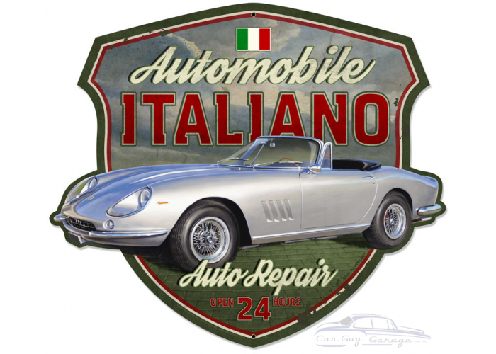 Automobile Italiano Metal Sign - 30" x 26"