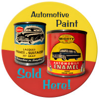 Auto Paint Metal Sign - 14" Round