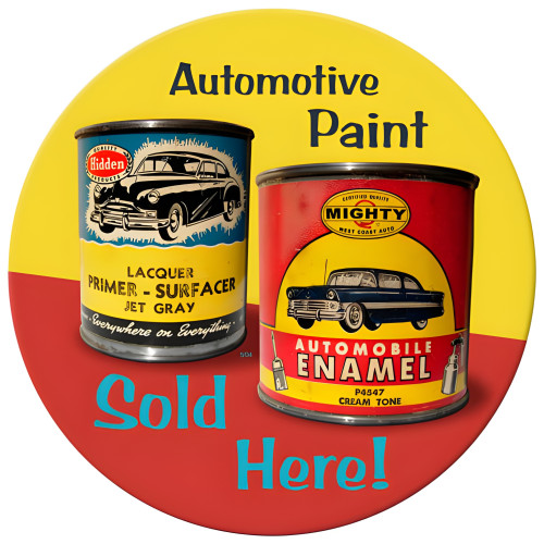 Auto Paint Metal Sign - 14" Round