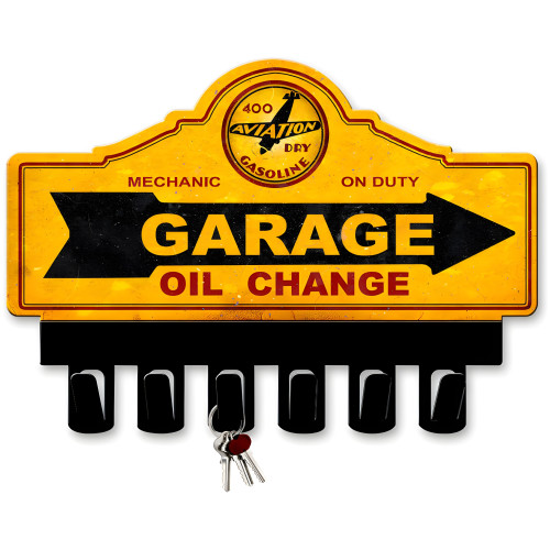 400 Aviation Dry Gasoline Key Hanger Metal Sign - 14" x 10"