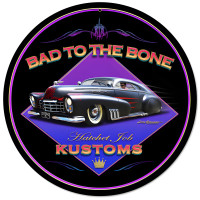 Bad to the Bone Metal Sign - 14" Round