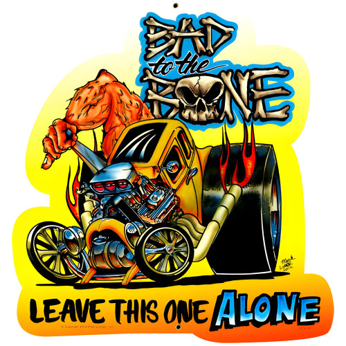 Bad to the Bone Metal Sign - 18" x 18"