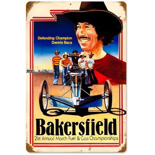 Bakersfield Baca Metal Sign - 18" x 12"