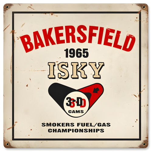 Bakersfield Isky Metal Sign - 12" x 12"