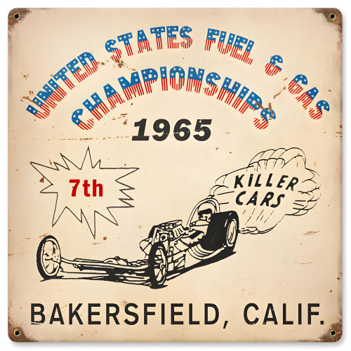 Bakersfield Killer Cars Metal Sign - 12" x 12"