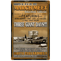 Bakers Field March Meet 2011 Metal Sign - 12" x 18"