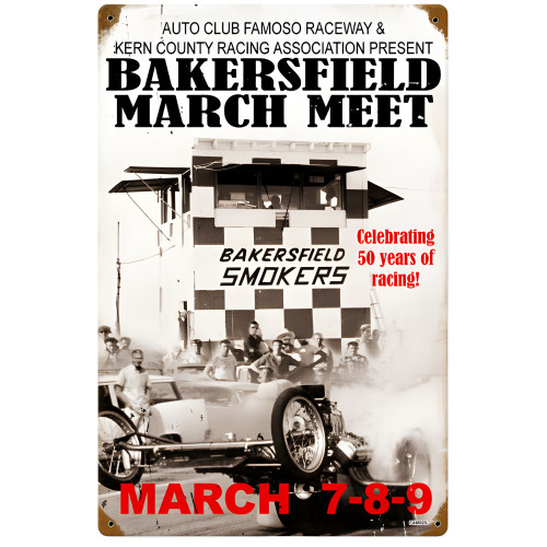 Bakersfield March Meet 2008 Metal Sign - 12" x 18"