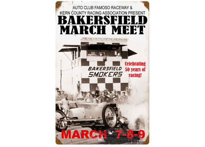 Bakersfield March Meet 2008 Metal Sign - 12" x 18"
