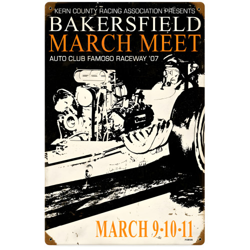 Bakersfield March Meet 2007 Metal Sign - 12" x 18"