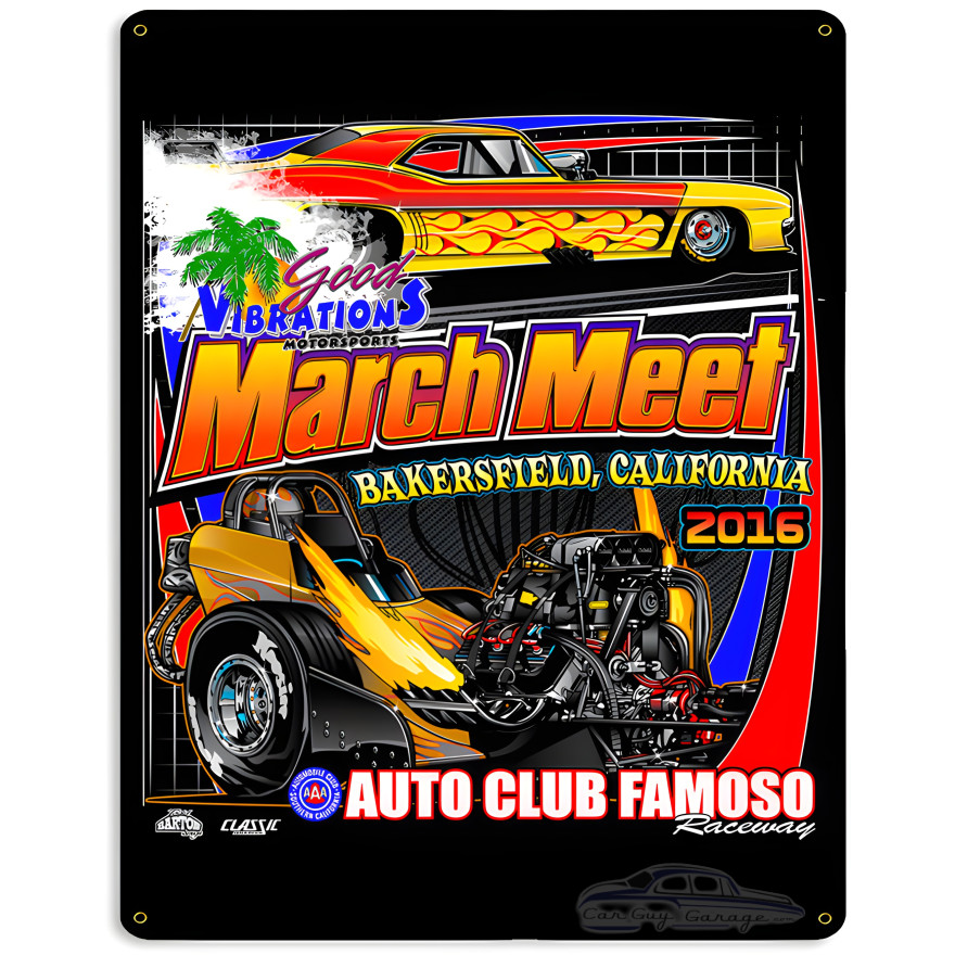 Bakersfield March Meet 2016 Metal Sign - 15" x 12"