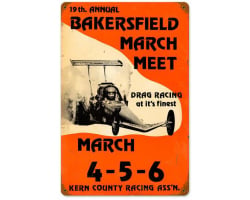 Bakersfield 19th March Meet Metal Sign - 18" x 12"
