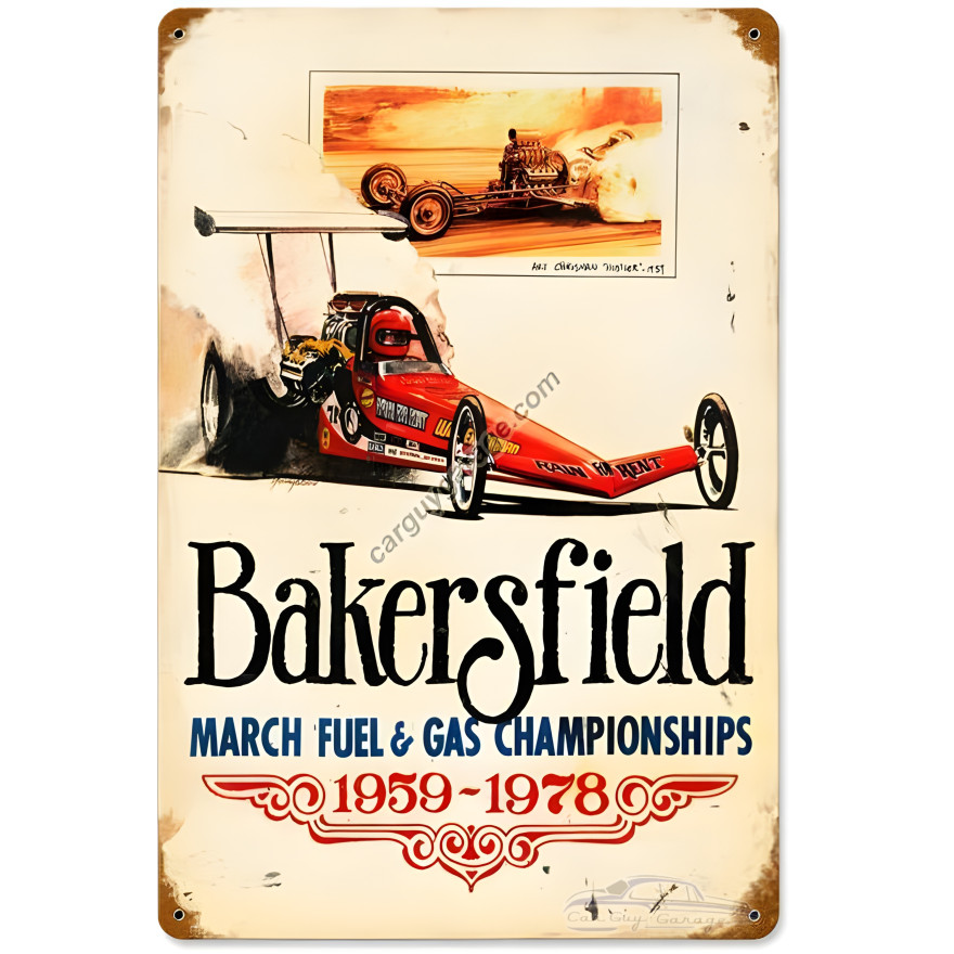 Bakersfield 59 to 78 Metal Sign - 18" x 12"