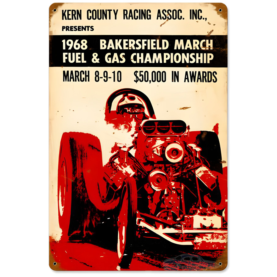 Bakersfield 1968 Metal Sign - 18" x 12"