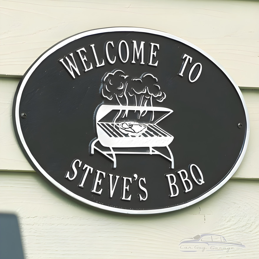 BBQ Grill Cast Aluminum Personalized Sign BBQ Grill Cast Aluminum Personalized Sign