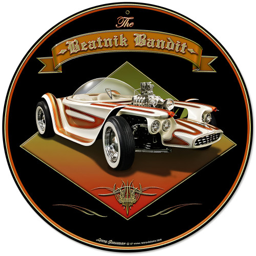 1961 Beatnik Bandit Metal Sign - 14" Round
