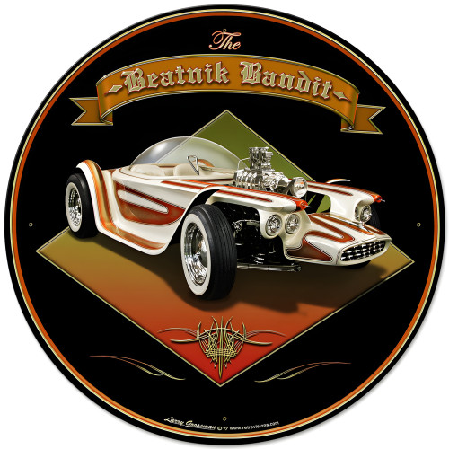 1961 Beatnik Bandit Metal Sign - 28" Round