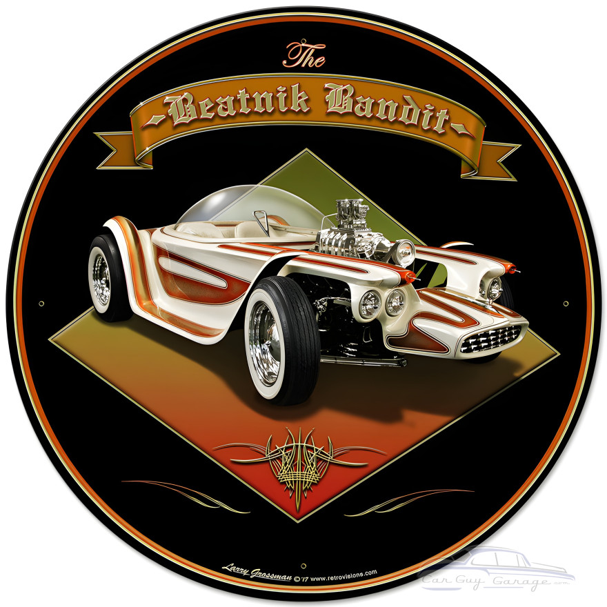 1961 Beatnik Bandit Metal Sign - 28" Round
