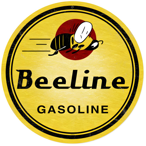 BeeLine Gasoline Metal Sign - 14" Round