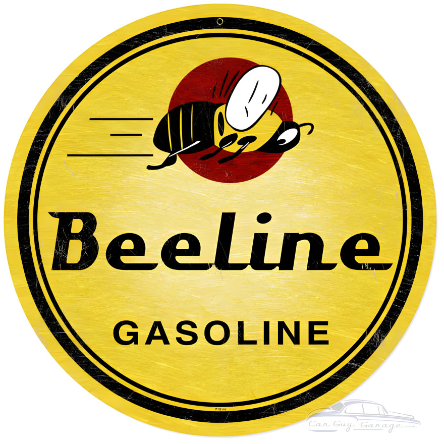 BeeLine Gasoline Metal Sign - 14" Round