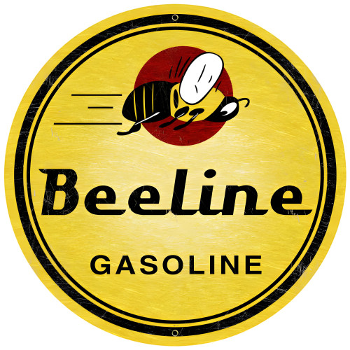 BeeLine Gasoline Metal Sign - 28" Round