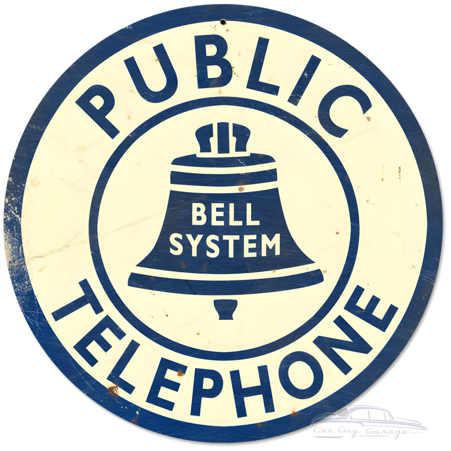 Bell Telephone metal sign - 14" Round