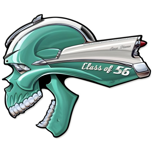 Bel Skull Class of '56 Metal Sign - 21" x 18"