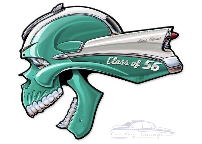 Bel Skull Class of '56 Metal Sign - 21" x 18"