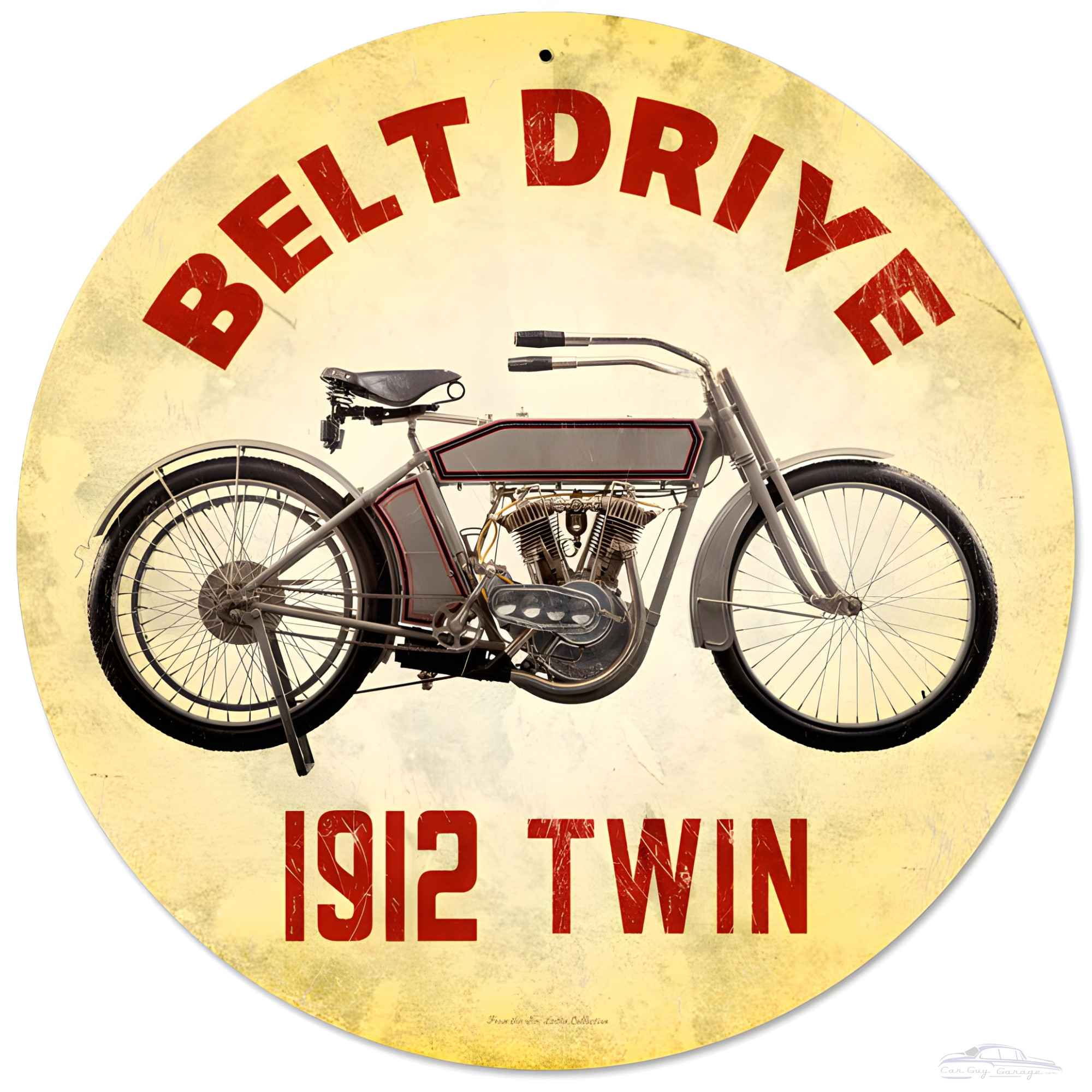 Vintage Motorcycle Metal Sign - Belt Drive 1912