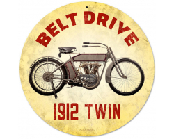 Belt Drive 1912 Sign - 14" Round
