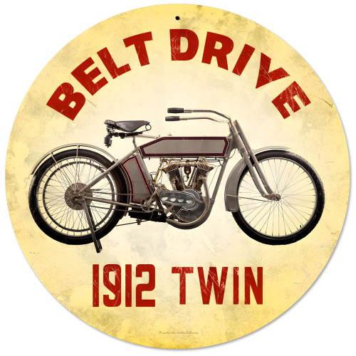 Belt Drive 1912 Sign - 14" Round