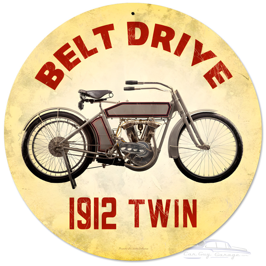 Belt Drive 1912 Sign - 14" Round