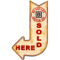 Be Square Sold Here Arrow Metal Sign - 15" x 24"