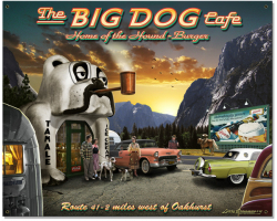 Big Dog Cafe Metal Sign - 24" x 30"