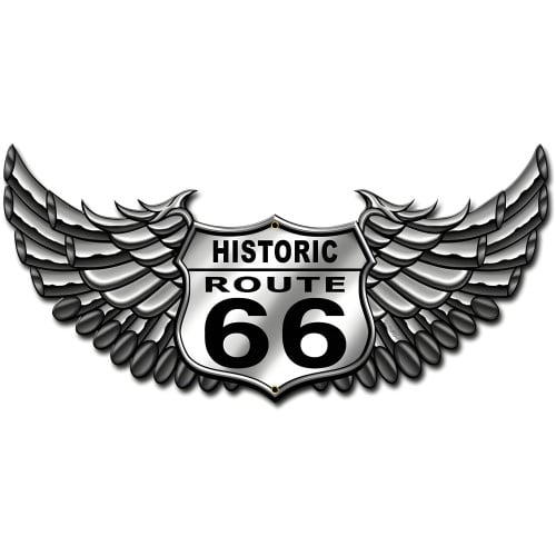 66 Bike Metal Sign - 24" x 12"