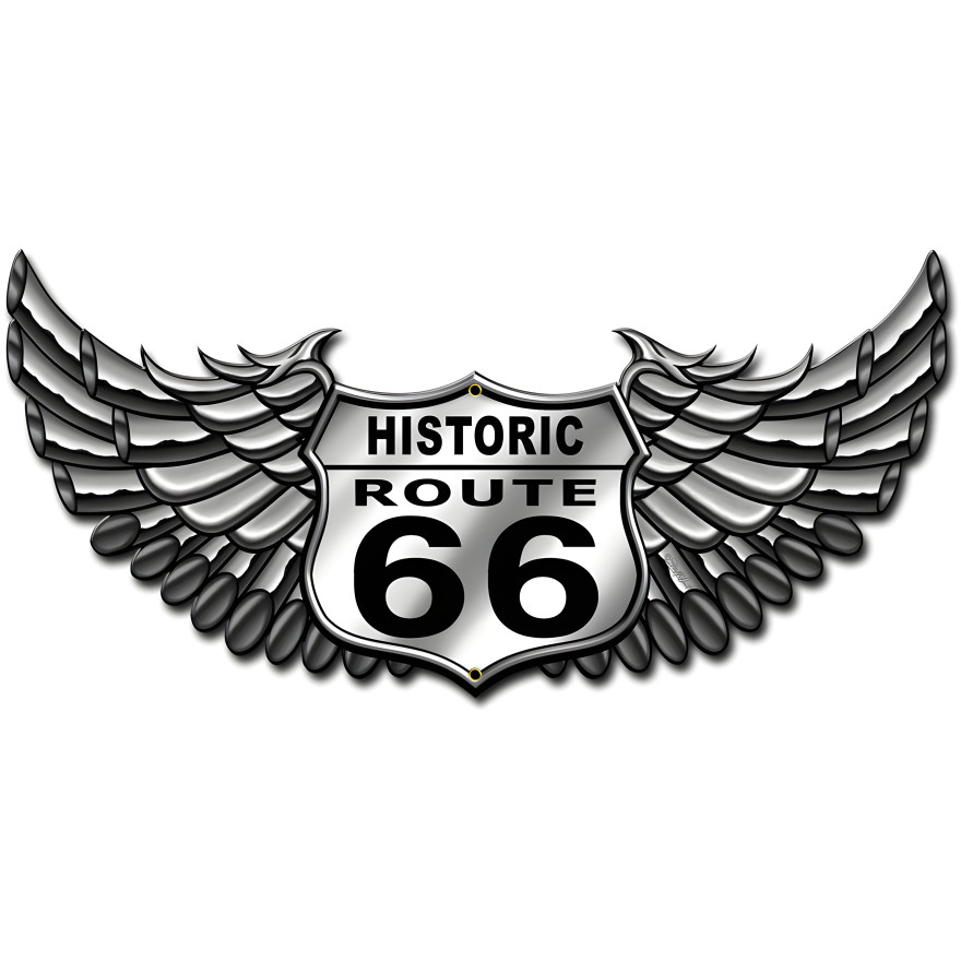 66 Bike Metal Sign - 24" x 12"
