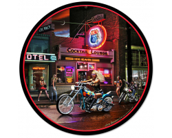 Biker Bar Metal Sign - 14" Round