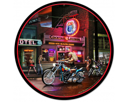 Biker Bar Metal Sign - 28" Round