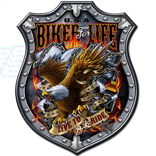 Bikers for Life Metal Sign - 18" x 24"