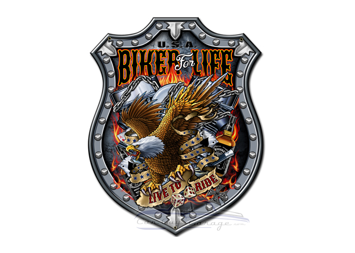 Bikers for Life Metal Sign - 18" x 24"