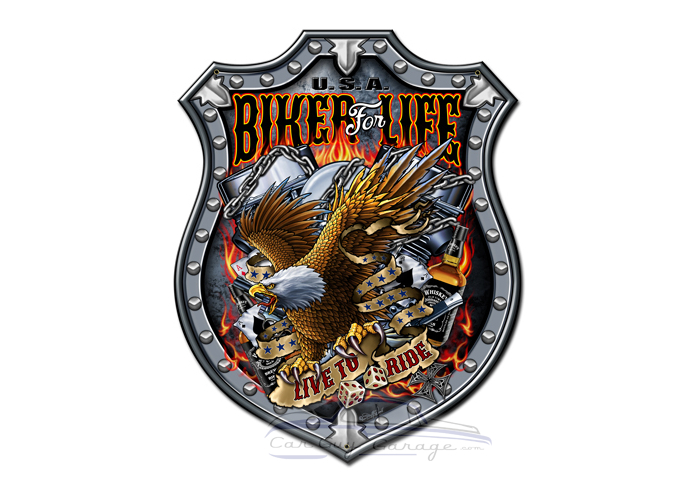 Bikers for Life Metal Sign - 24" x 30"