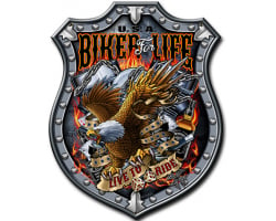 Bikers for Life Metal Sign - 10" x 14"