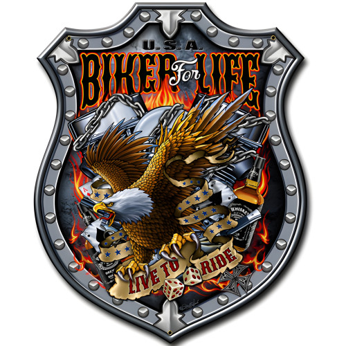 Bikers for Life Metal Sign - 10" x 14"