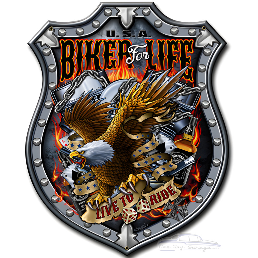 Bikers for Life Metal Sign - 10" x 14"