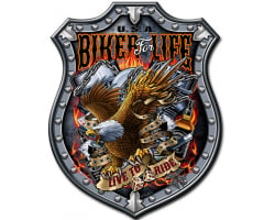 Bikers for Life Metal Sign - 14" x 18"