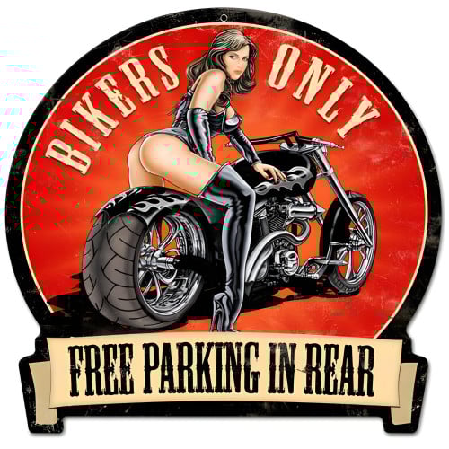 Bikers Only Metal Sign - 16" x 15"