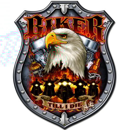 Biker Till I Die Metal Sign - 18" x 24"