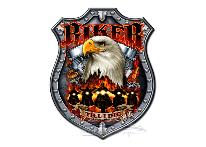 Biker Till I Die Metal Sign - 18" x 24"