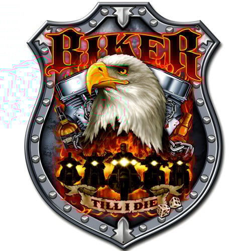 Biker Till I Die Metal Sign - 14" x 18"