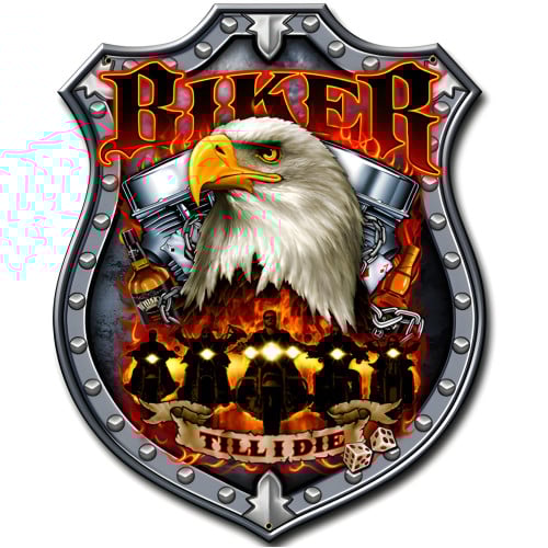 Biker Till I Die Metal Sign - 10" x 14"