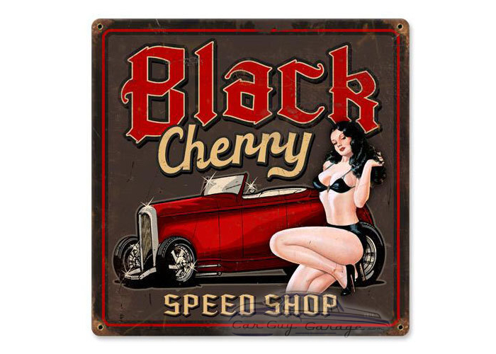 Black Cherry Metal Sign - 12" x 12"